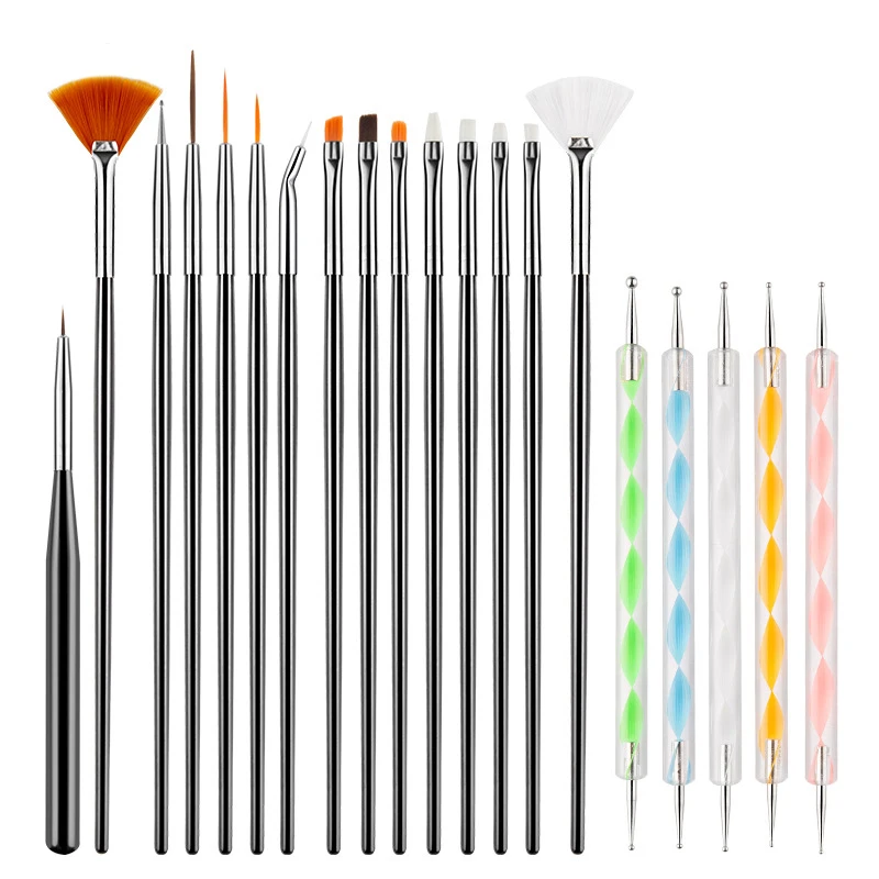 Set de pinceles para arte en uñas, lápiz de terapia de luz colorido, lápiz de doble punta, herramientas de precisión 4