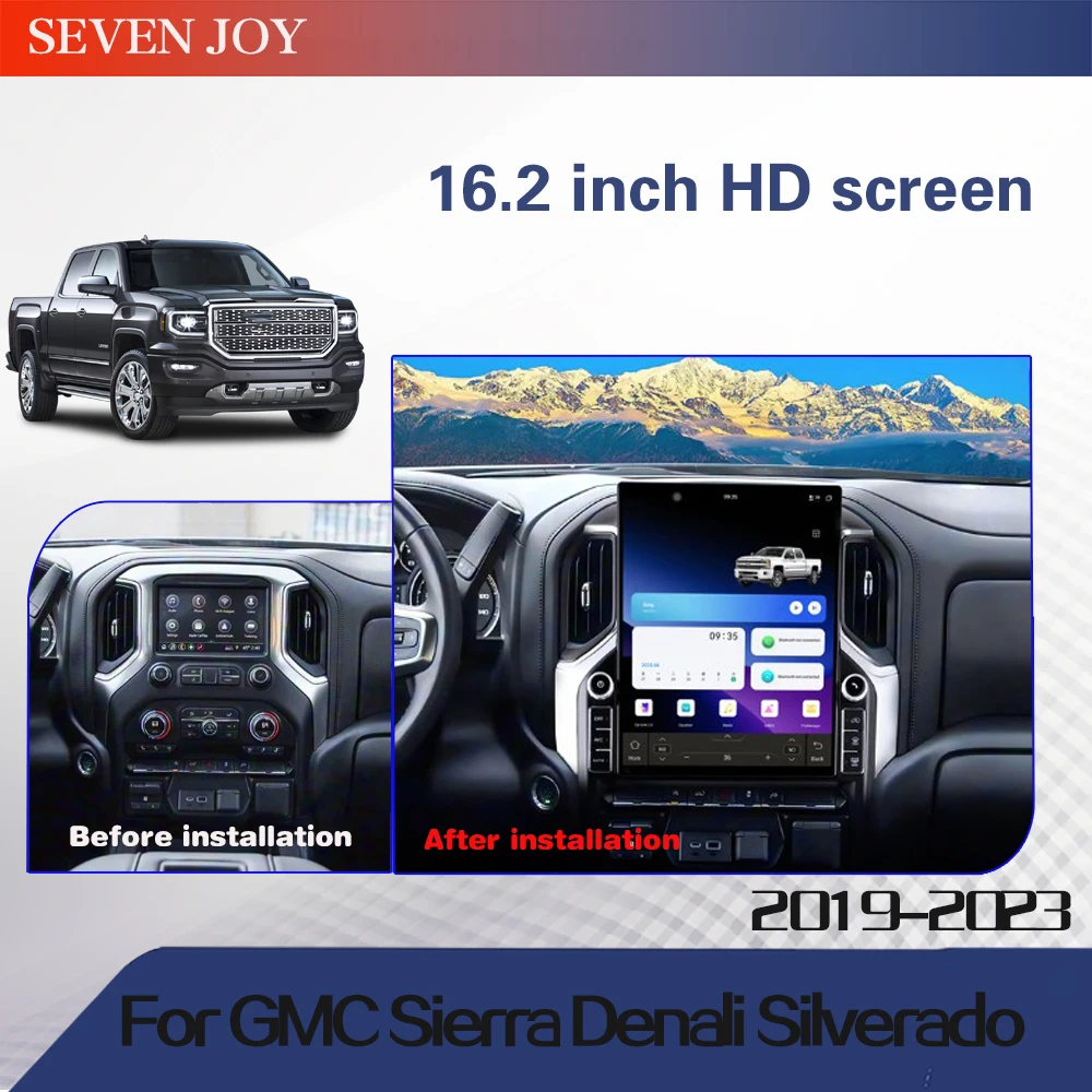 16.2 أندرويد 15 راديو السيارة لجي إم سي سييرا دينالي سيلفرادو 2019 2020 2021 2022 2023 Carplay راديو السيارة لتحديد المواقع والملاحة الوسائط المتعددة