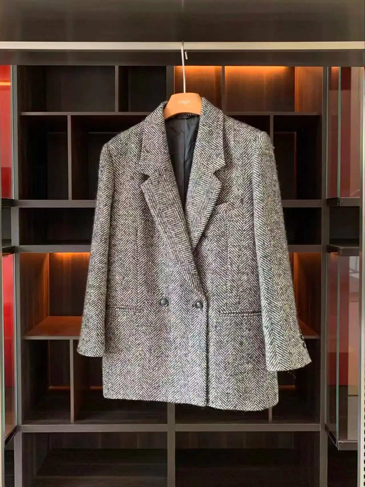 

Осень-зима женский повседневный пиджак из смешанной шерсти