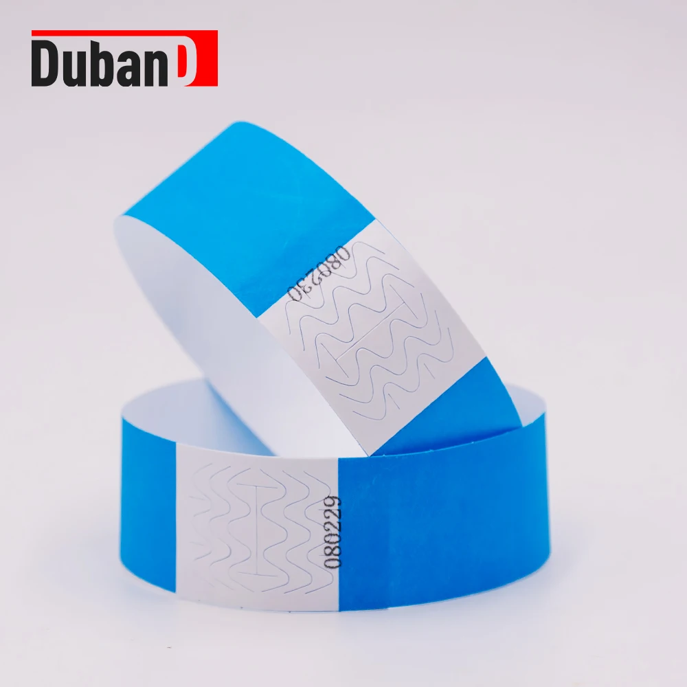 

Duband 1000pcs serial number Disposable Tyvek Wristbands for Concert Events, Bar Party Tickets, Identification Bands 25*250mm