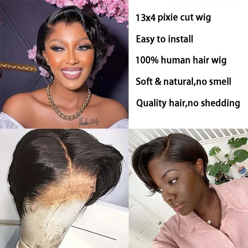 قصيرة عابث قطع بوب شعر مستعار الدانتيل الجبهة الباروكات 13 × 4 خصلات الشعر المستعار البرازيلي 150% الكثافة خصلات الشعر المستعار الإنسان قبل قطعها مع شعر الطفل