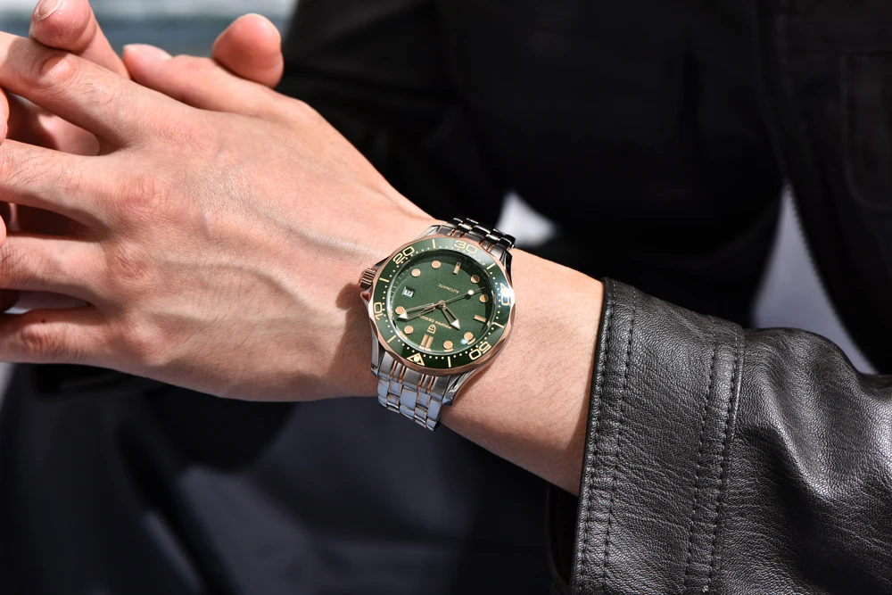 PAGANI DESIGN Herren Luxus-Automatik-Taucheruhr in Grün, Neue Kollektion, MIYOTA 8215 Mechanische Uhr für Herren, Lokaler Versand – Detail 11