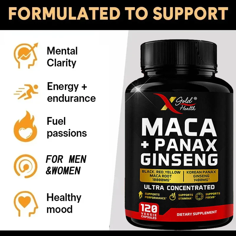 Extra Potency & High Purity - Supplemental Ginseng Capsules for Men & Women To Increase Energy, Mood, Endurance & Performance