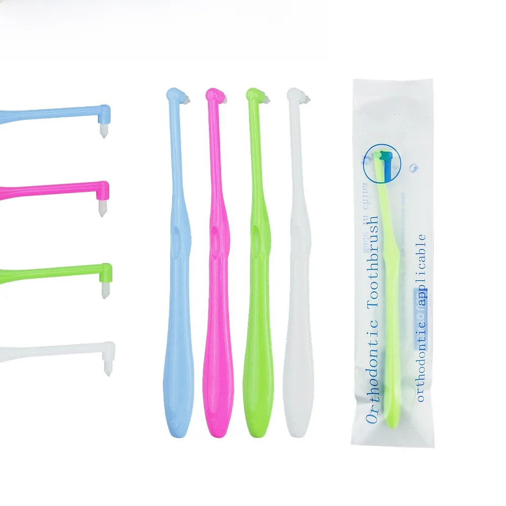 4pcs Tuft Toothbrush Tufted Brush End-Tuft Interspace Brush Soft Trim Toothbrush Single Tufted Toothbrush Interdental Oral Care