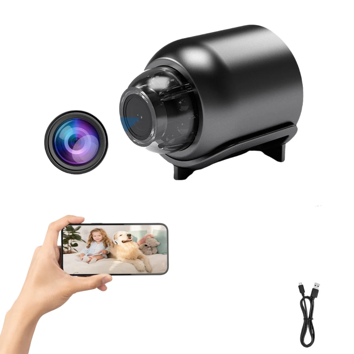 

1080P HD Mini Camera WiFi Wireless Night Vision Baby Pet Indoor Security Monitoring Remote Camera Audio Video Recorder