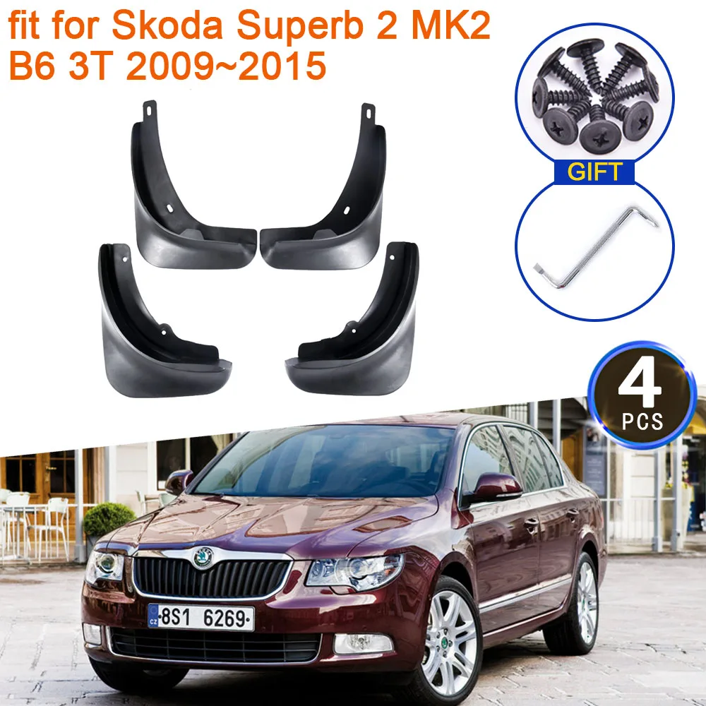 4x dla Skoda Superb 2 MK2 B6 3T 2009 2010 2011 2012 2013 2014 2015 Błotniki Błotniki Chlapacze Przednie Tylne Koło Błotnik Akcesoria