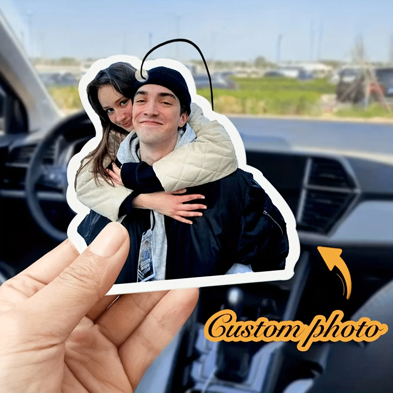 2D Flat Design | [Festive Decor] Custom Acrylic Car Photo Pendant — A One-of-a-Kind Gift | Perfect for Everyday Use & Anniversar