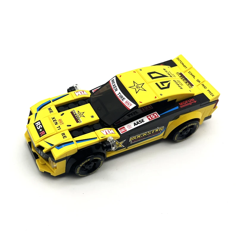 

Champions Speed Car Yellow Racing Sports Car Building Blocks Movie for Enthusiasts Children Toys Boys Christmas Birthday Gift