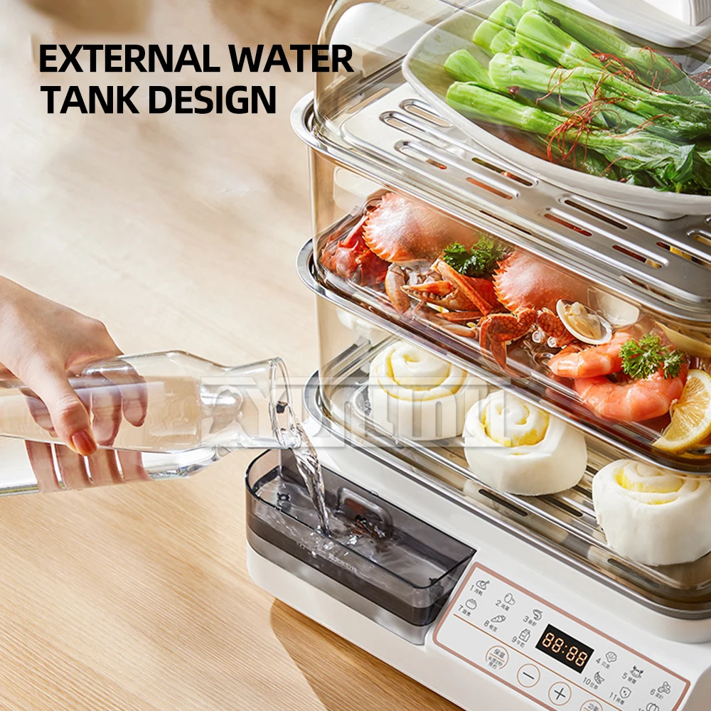 Three-layer Food Steamer Household Electric Steamer Multifunctional Large Capacity Breakfast Machine