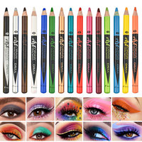 15 Color Eyeliner Lip Liner Pen, Black Blue Multicolor Metallic Pearly Glitter Matte Finish Punk Smokey Style Eye Makeup Pen