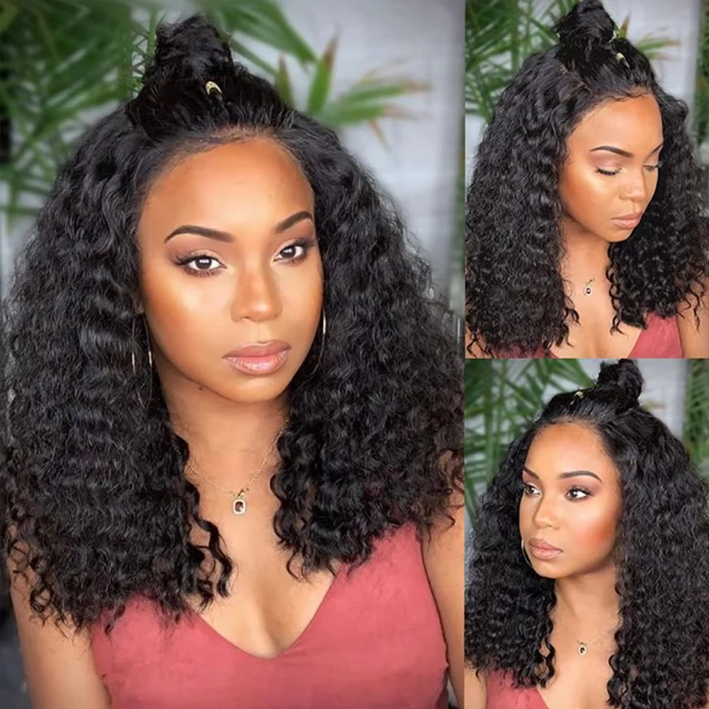 180% Density Deep Wave Short Bob Wig Pre-Plucked 13*4 Lace Frontal Wig Brazilian 4x4 Lace Virgin Human Hair Wigs For Black Woman