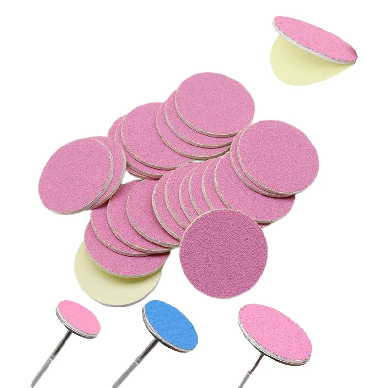 Nouveau ~ papier abrasif rose 50/pièces pédicure outils de soins des pieds 15mm 20mm 25mm 35mm foret à ongles disque disque Salon callosités remplaçable