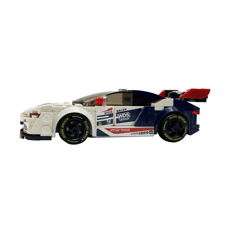 Stad Super Racing Sport Witte Auto Model Bouwstenen Kits Set Voor Liefhebber Kinderspeelgoed Jongen Kerst Verjaardagscadeau