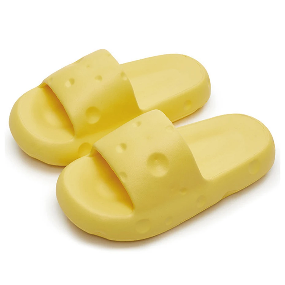 Fluffy soft cushion cheese slippers