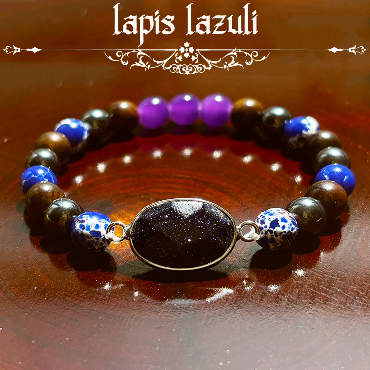 1pc/Bohemian Natural Stone Lapis Lazuli Bracelet, Handmade Beaded Stretch Bracelet for Unisex, Activates Third Eye Chakra Jewelr