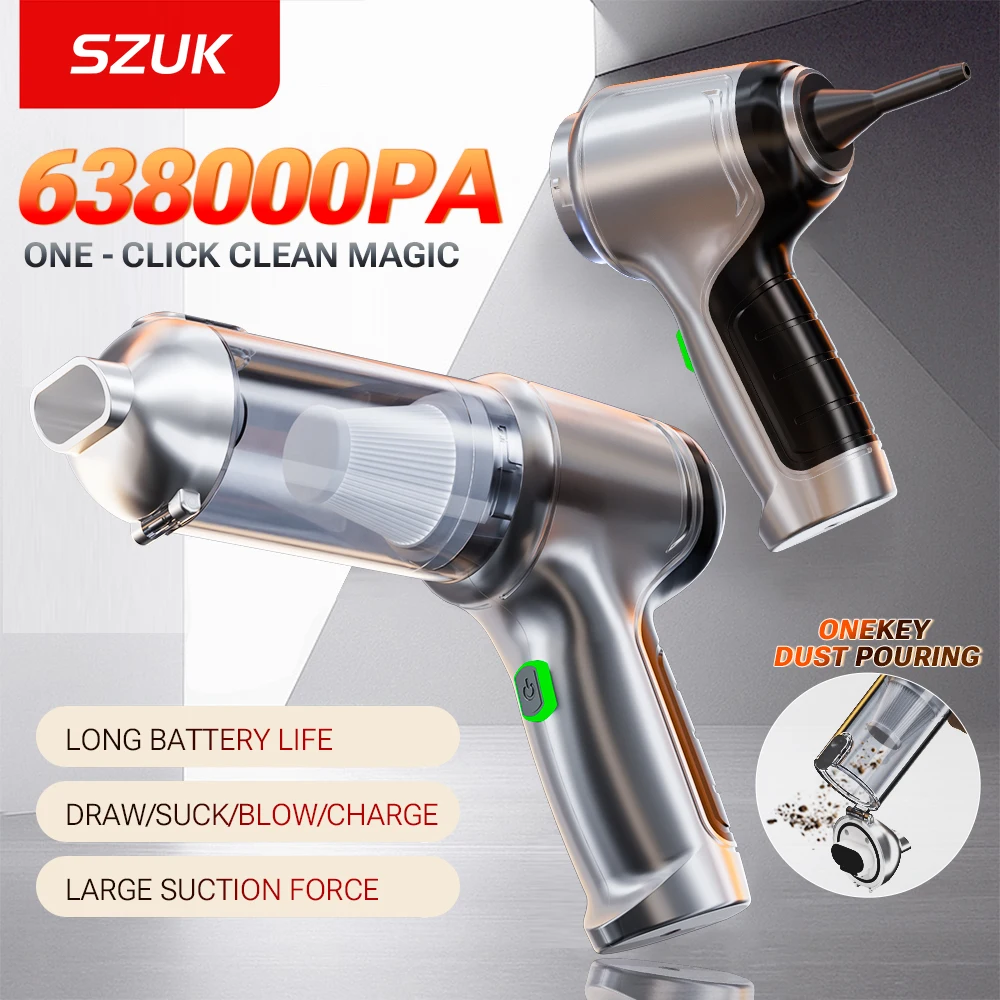 SZUK New Mini Car Vacuum Cleaner 638000Pa Wireless Vacuum Cleaner Powerful Suction Handheld Portable Vacuum Cleaner for car