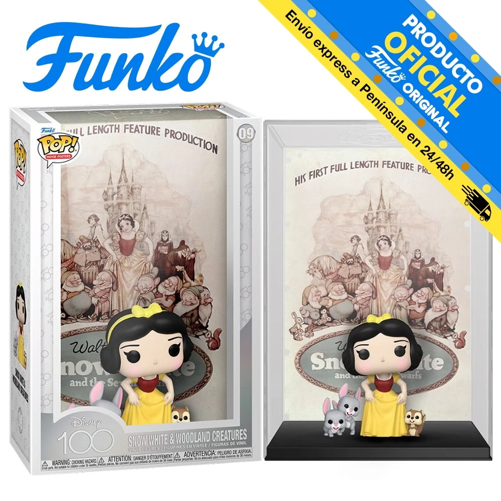 Funko Pop! Movie Poster: Disney 100 Aniv. -Snow White and 7 Dwarfs, 67580 No. 09, original, Toys, Boys, Girls, Gifts, Collector, Dolls, Shop, Box, New, Man, Official License