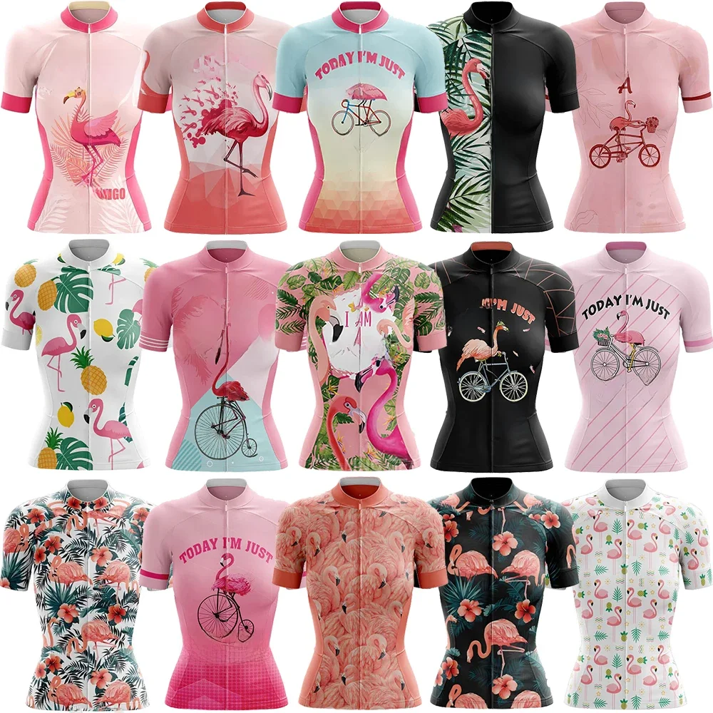 AliExpress Bouygues Flamingo Summer Premium Cycling Jersey Set Breathable Team Racing Sport Bicycle Jersey Women Cycling Clothing Short Bike Jersey