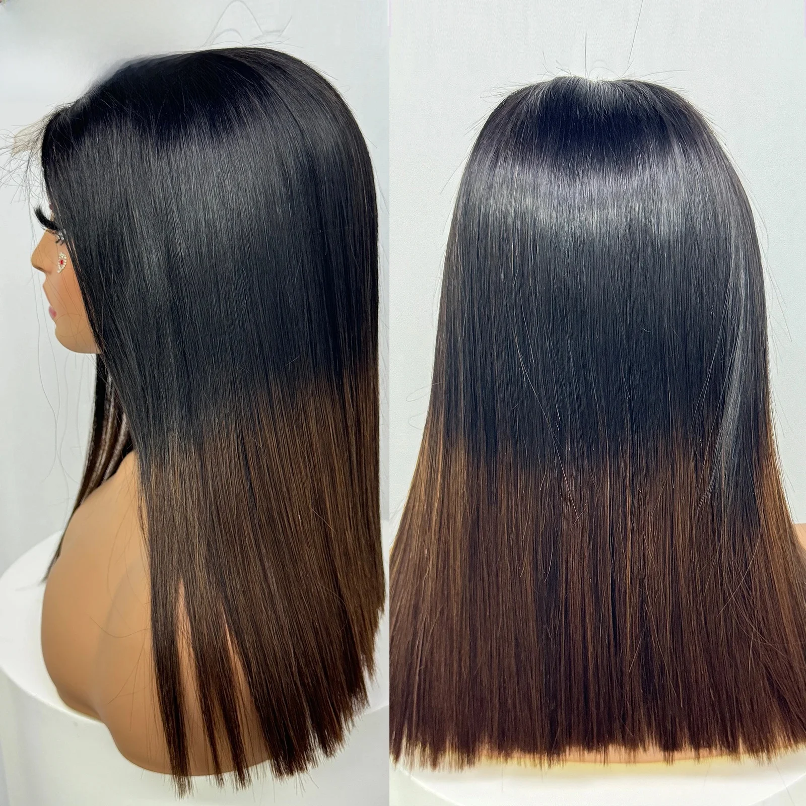 2x6 HD Vetersluiting Pruik 16A Dubbelgetrokken Ruwe Vietnamese Menselijk Haar Pruik 1BT4 Kleur Bone Straight Menselijk Haar Pruik voor Zwarte Vrouwen - afbeelding 2