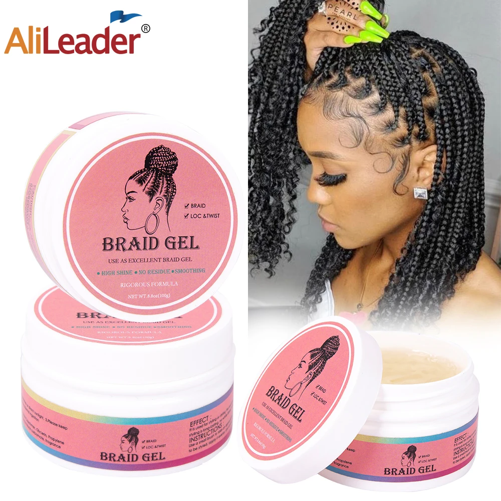 Strong Hold Edge Control Gel With Edge Brush Edge Booster Strong Hold Water-Based Pomade 8.8Oz/100G Braid Gel For African Hair