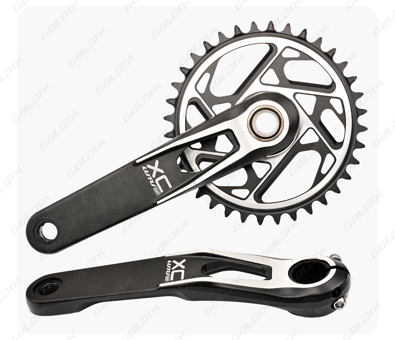 GOLDIX MTB-Kurbelgarnitur, 170/175 mm SL, 3 Bolzen, Direktmontage-Kurbel, 0 mm versetzt, 34 Zähne, 36 Zähne, 38 Zähne, 40 Zähne, Kettenblatt für XC AM – Detail 11
