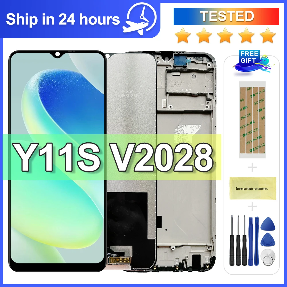 Original 6.51 For VIVO Y11s V2028 LCD Display Touch Screen With Frame Digiziter Assembly Replacement For Vivo Y11S Screen