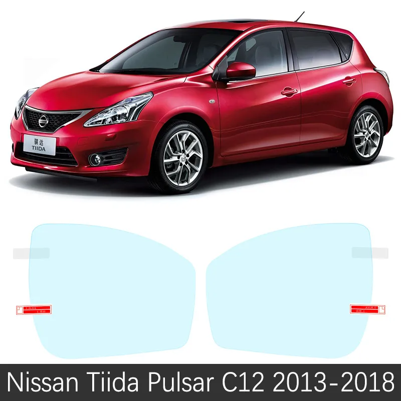 for Nissan Tiida Pulsar C11 C12 C13 2004~2019 Full Cover Anti Fog Film Rearview Mirror Clear Accessories Latio Versa Car Sticker view 6