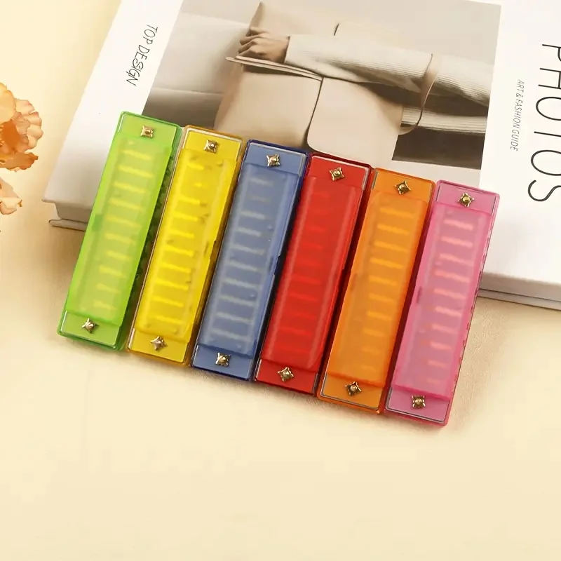 Mundharmonika-Taste von C, 10-Loch, diatonische, durchscheinende Mundharmonika C mit Etui für Anfänger, Studenten, Kinder, Geschenk mit Etui