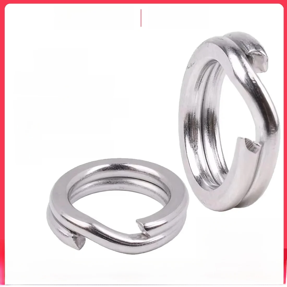 FishTrip 30-50 pcs/lot connecteur de leurre de pêche à anneau fendu 3-12mm Terminal en acier inoxydable s'attaque accessoire de pêche en eau salée