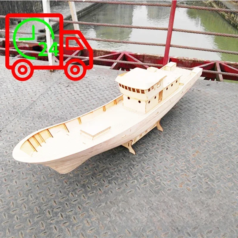1/30 110 cm Trawler Modell Holzboot Modellbausatz DIY handmontierter Rahmen Boot Junge Montagespielzeug