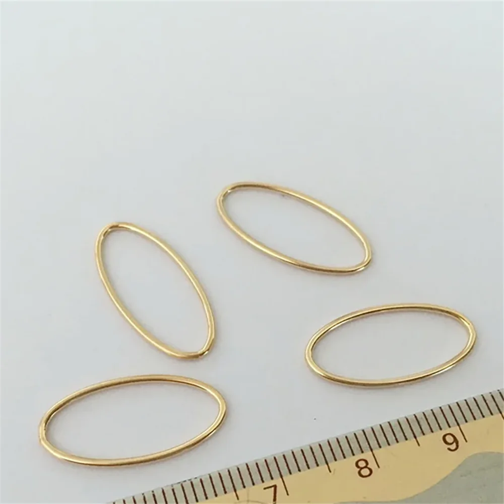 4pcs 14K Gold Filled Plain Oval Closed Jump Rings for Jewelry Making 10x20mm 15x30mm