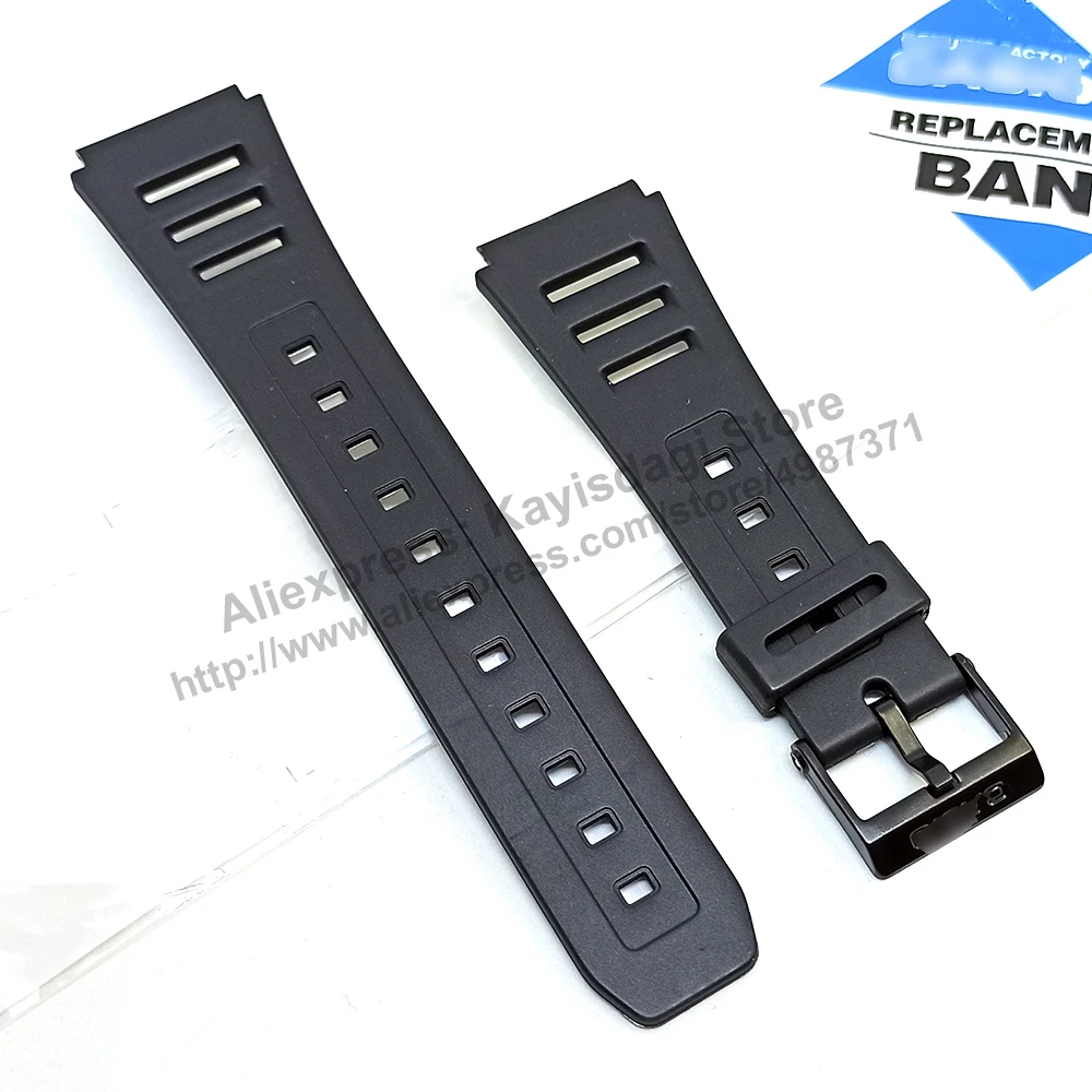 Casio EB-3002 , JC-11 , W-740 , W-740G , W-740GMV , JC-10 , W-54US , W-740B - 20mm Black Rubber Replacement Watch Band Strap