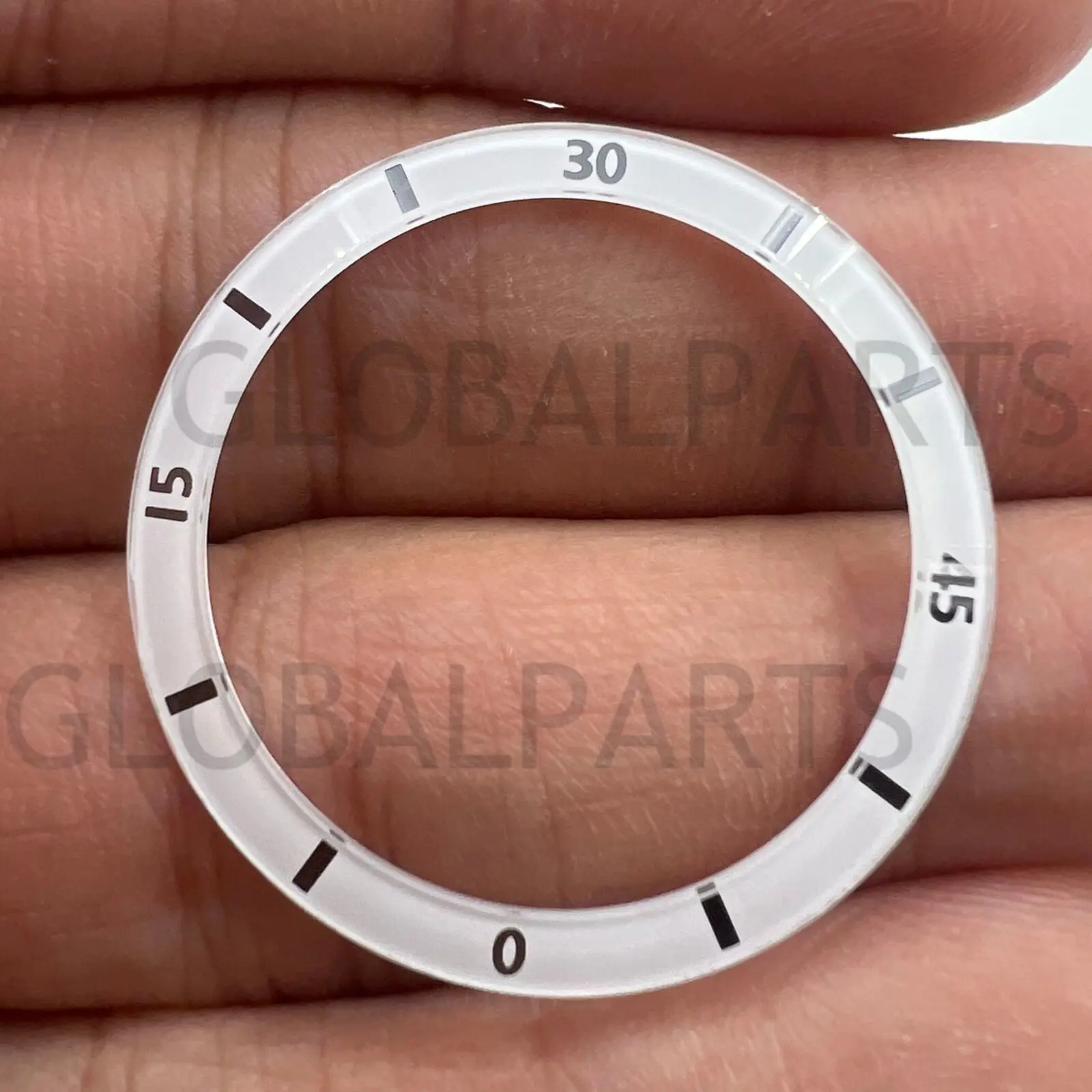 Black / White 31/36mm Numeral Ceramic Watch Bezel Insert