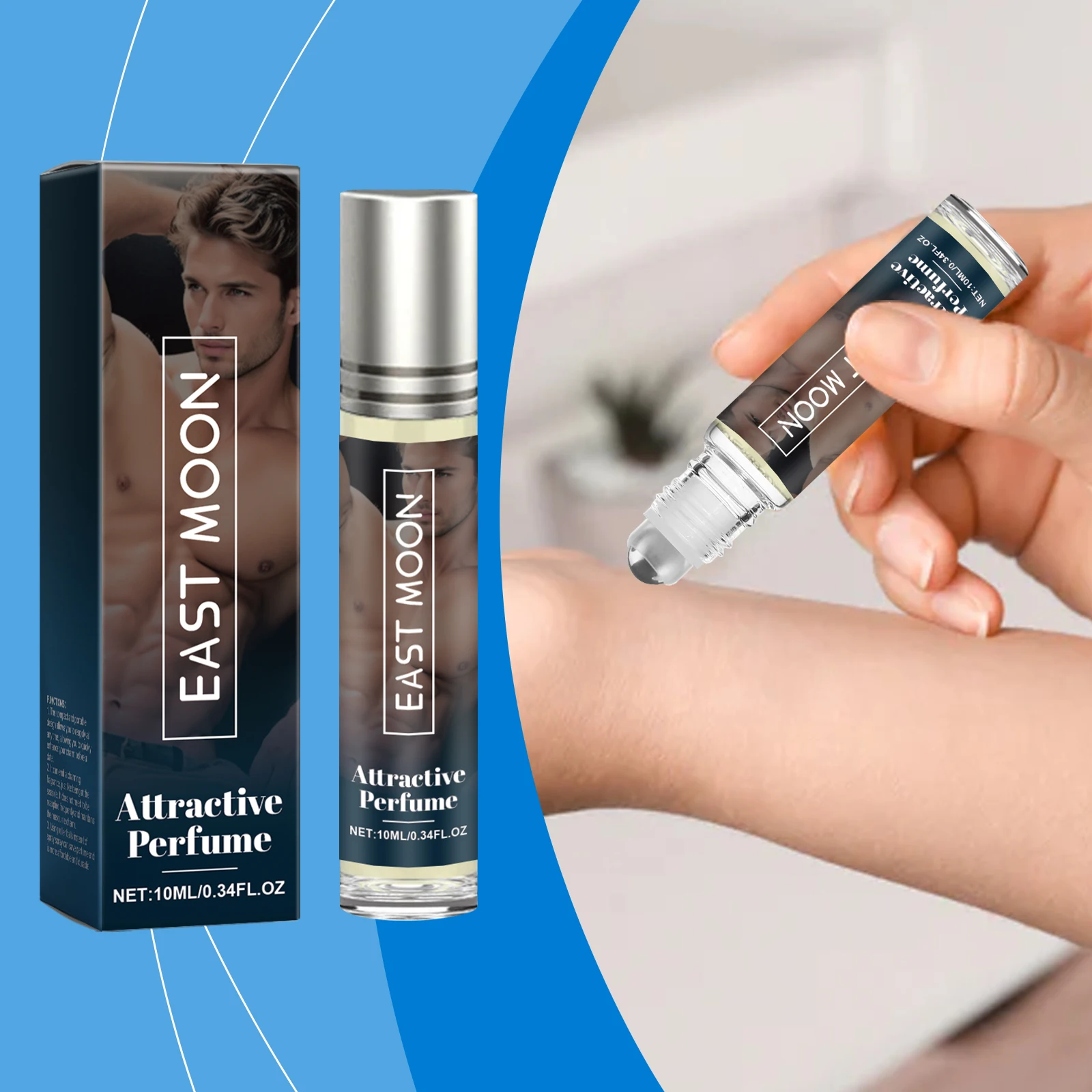 イーストムーン 10ml メンズフレグランス香水 フェロモン配合 フレッシュな香り 女性を惹きつける 魅力アップ コロン メンズグラマーパフューム