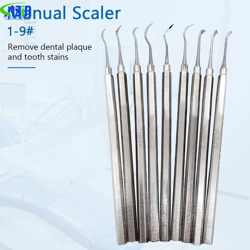 9 Pcs/Set Dental Calculus Scaler Hand Operated Scalers Practicing Examination Gingival and periodontal cleaning Instruments Tool