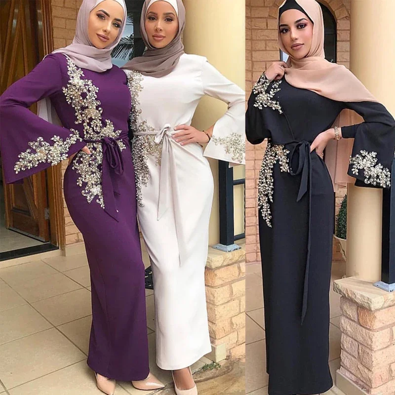 Eid Mubarak Abaya Dubai Turkey Muslim Hijab Dress Kaftan Islam Clothing Abayas Dresses For Women Robe Musulman Femme Vestidos — zdjęcie 2