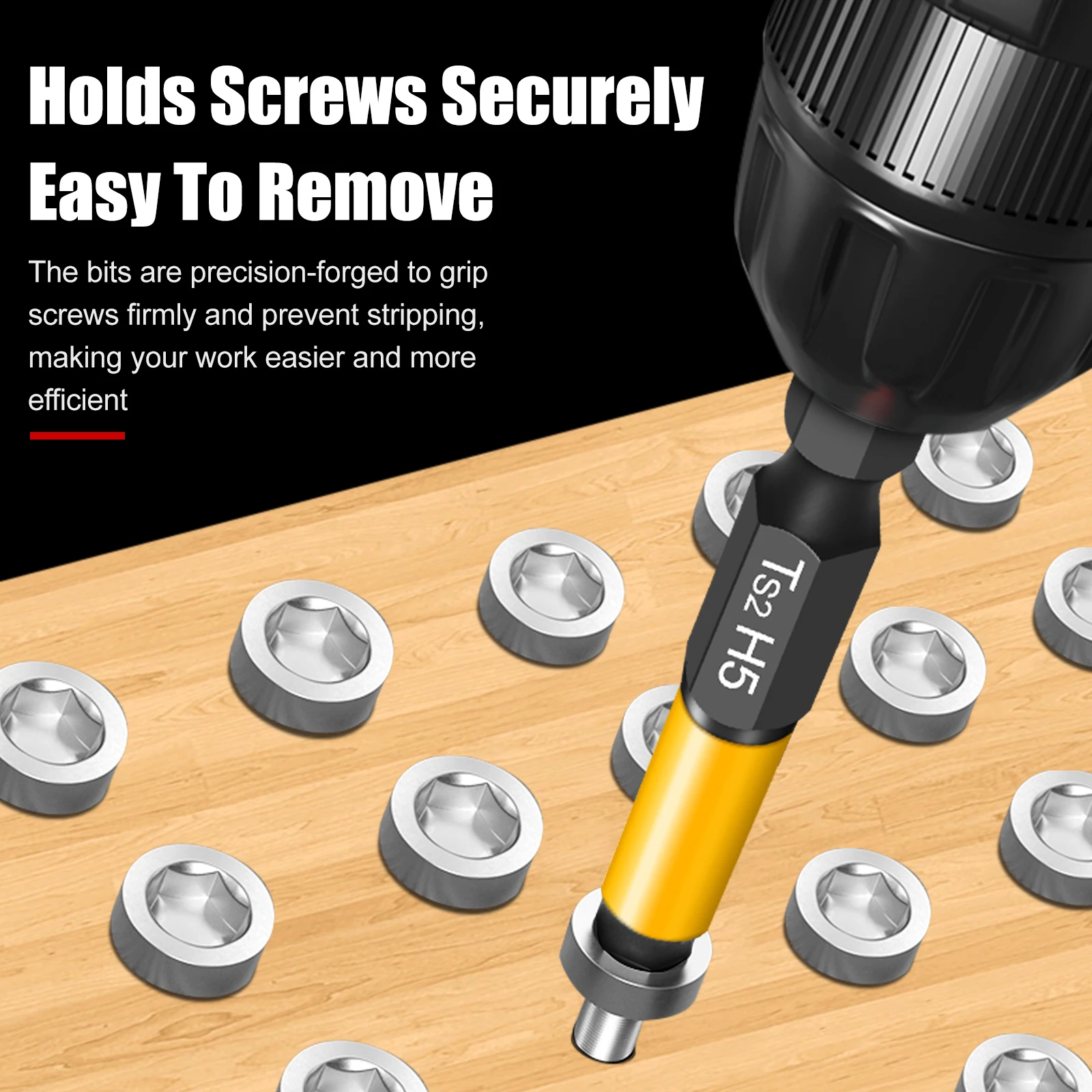 مجموعة لقم السائق السداسي المغناطيسي 50/100/150 مم H1.5-H10mm مع قبضة محسنة وتصميم انزلاق منخفض لعقد المسمار الآمن #4