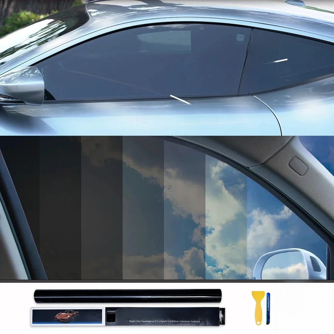 50cmx3/10m Car Window Tint Film Privacy Vinyl Foils Sunshade Stickers Windows Cover Protector Glass UV Sun For Cars Solar Shade