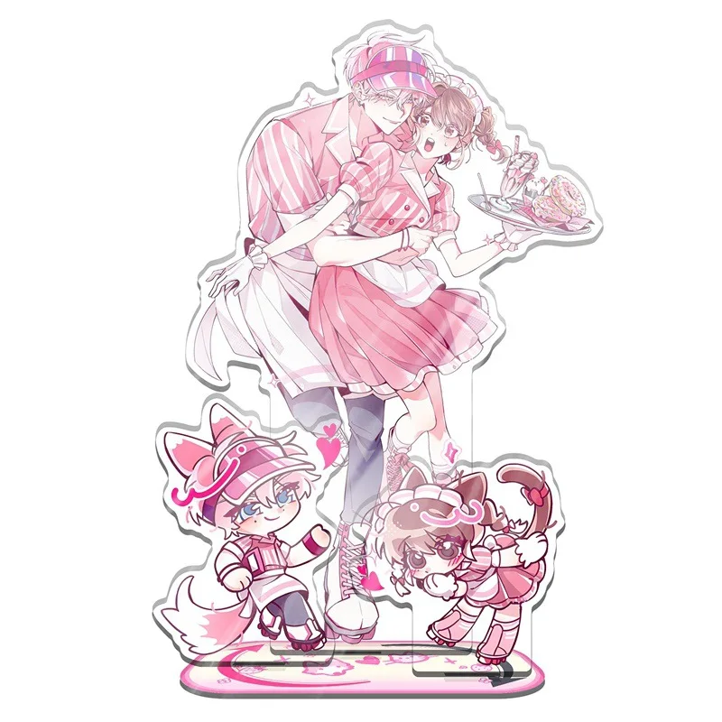 Tamons B Side Acrylic Stand Fukuhara Tamon Utage Anime Figure Pink Maid Diner Desktop Decor Chaveiro Keychain Fans Gift