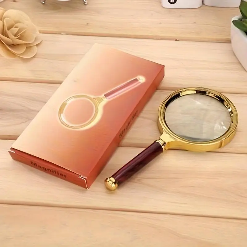 1 Metal Magnifying Glass, 50x High-Definition Handheld Magnifying Glass, Suitable for Reading Insects/Plant Observations
