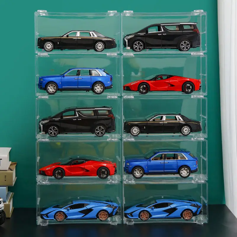 1:24 Car Model Display Box Transparent Dustproof Car Model Storage Display Cabinet Can Be Superimposed Display Cabinet