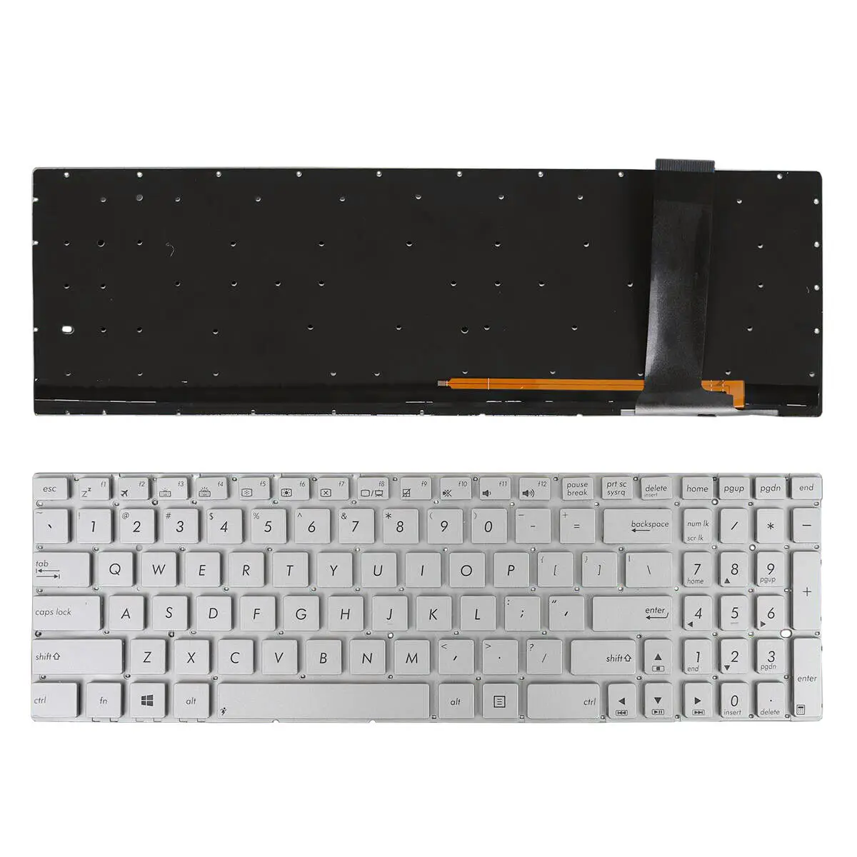 English  Laptop keyboard for ASUS N56 N56V U500VZ N76 R500V R505 N550 N750 Q550 N550 N550J silver with backlit US Keyboard