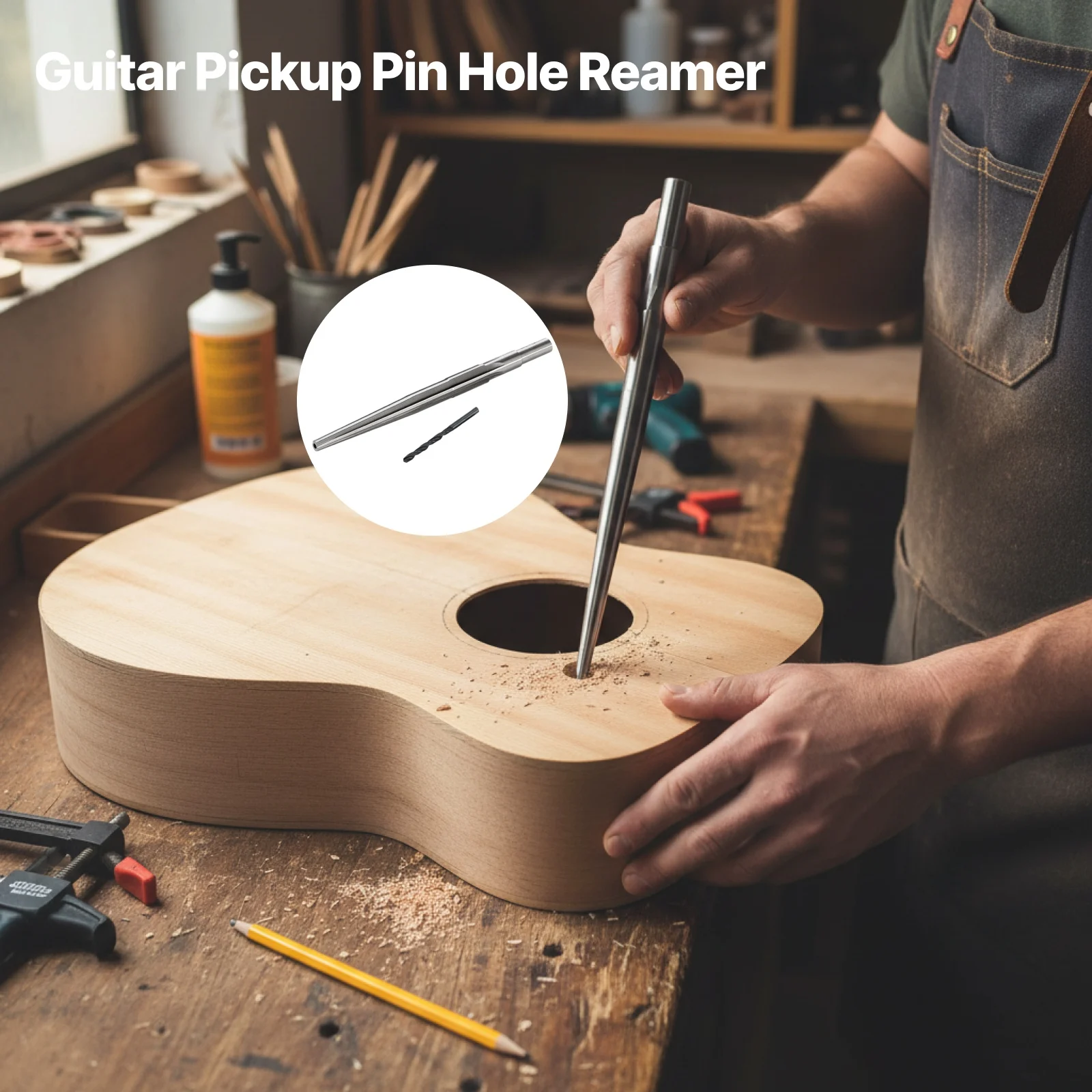 Guitar Pickup Hole Reamer Professional Music Instrument Workshop Tool for Accurate Endpin Jack Installation