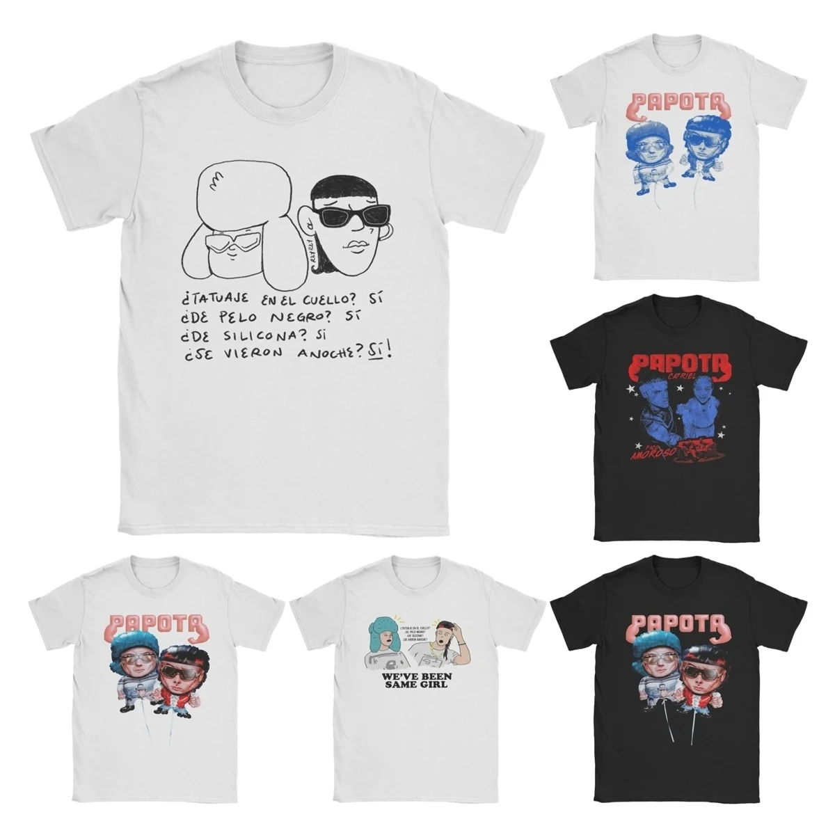 Paco Amoroso et Ca7riel T-Shirt de dessin animé hommes femmes Vintage pur coton t-shirts col rond à manches courtes t-shirts idée cadeau vêtements