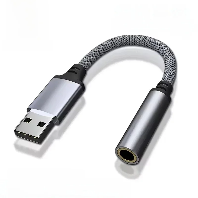 Adaptateur Audio USB vers Jack 3.5mm, adaptateur USB A vers 3.5 TRRS femelle avec carte son stéréo externe pour PS4, PC portable, casque Mac