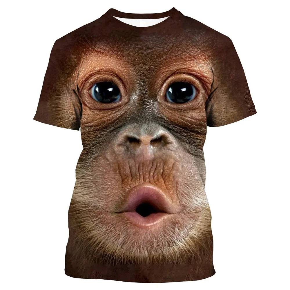 Animal gorilla fun 3D printed tshirt for men women spoof monkey summer casual short-sleeved top birthday party creative clothing