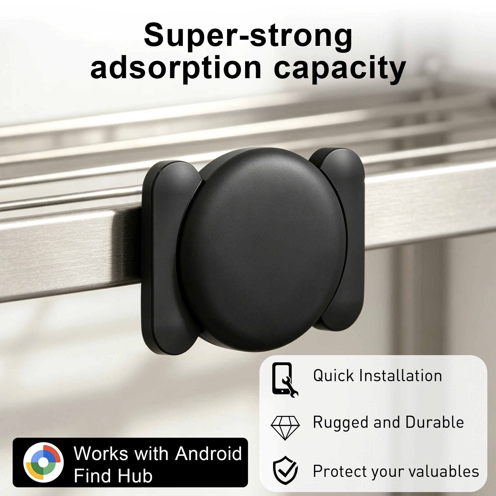 2Pack Google Play Certified GPS Tracker Android Find Hub Smart Tag Anti-Theft Locator for Car Bike Pet Luggage Valuables