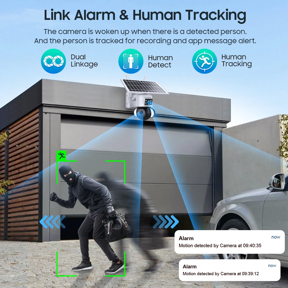 Imagem -05 - Inqmega 4g Holofote Câmera com Painel Solar ao ar Livre Pir Detecção de Forma Humana Câmera de Segurança Suporte Armazenamento em Nuvem Cctv Ubox