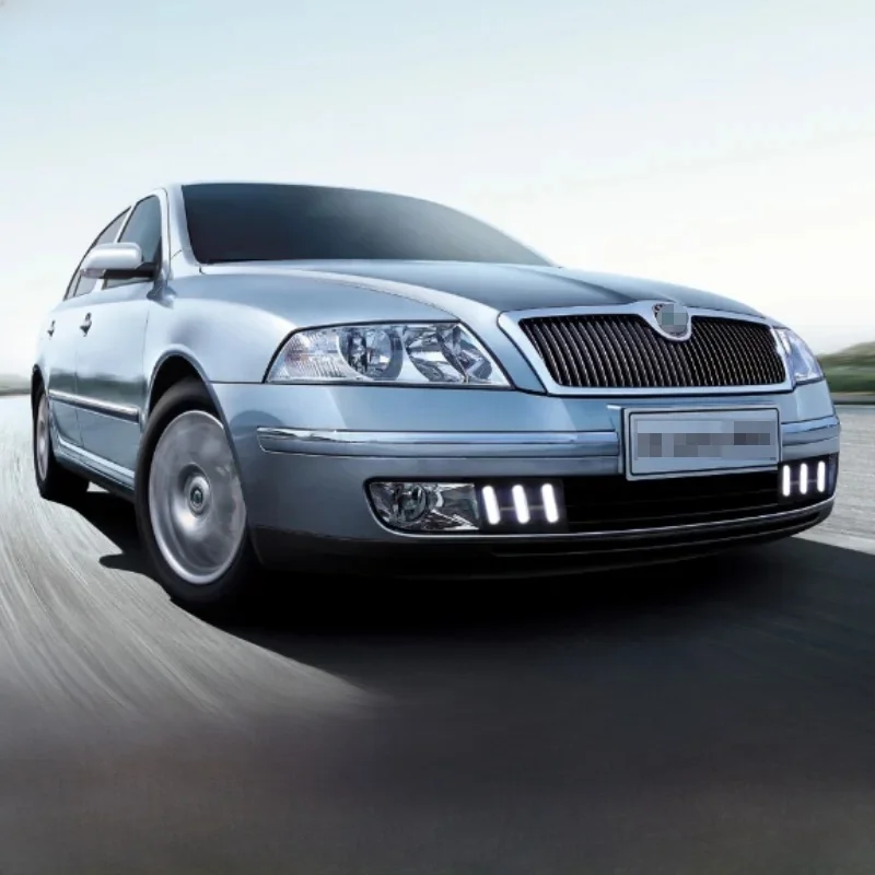 2 sztuk/zestaw Car styling światło dzienne światła do jazdy dziennej led drl dla Skoda Octavia A5 2007 2008 2009 wodoodporne światło dzienne — zdjęcie 2