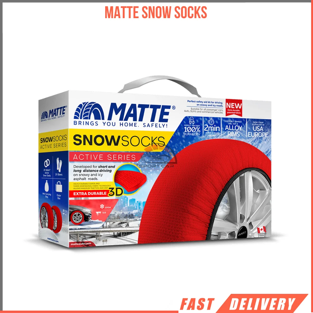 

MATTE Winter Car Tire Snow Socks-Active Series For Winter Easy Grip (Textile Snow Chain-For Safe Driving On Snowy And Icy Road)